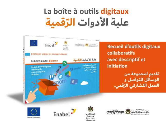Couverture de la boîte à outils digitaux Enabel, bilingue français-arabe