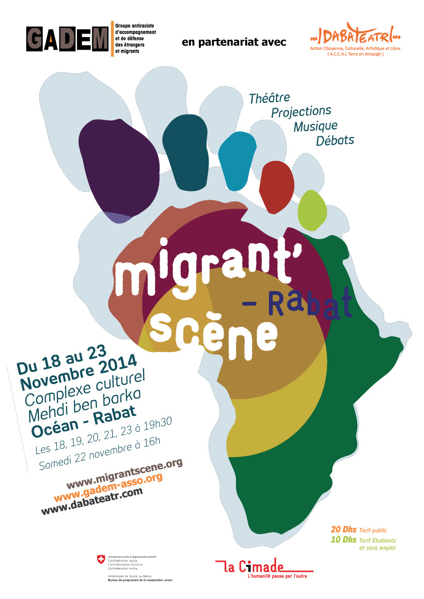 Affiche du festival Migrant Scène organisé à Rabat